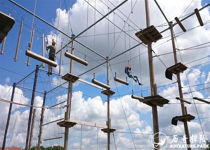 高空挑战绳网阵游乐设施 绳网攀爬闯关器材 高空拓展网阵设备厂家历奇探险